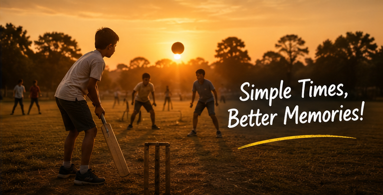 Children spent hours outdoors playing cricket